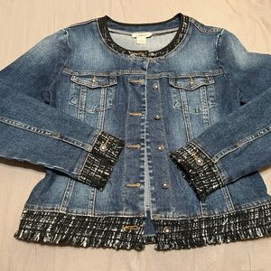 Harold's Denim Jacket with Black Accents